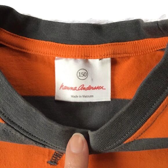 Hanna Andersson Horizontal Stripe Tshirt 150 - Picture 3 of 7